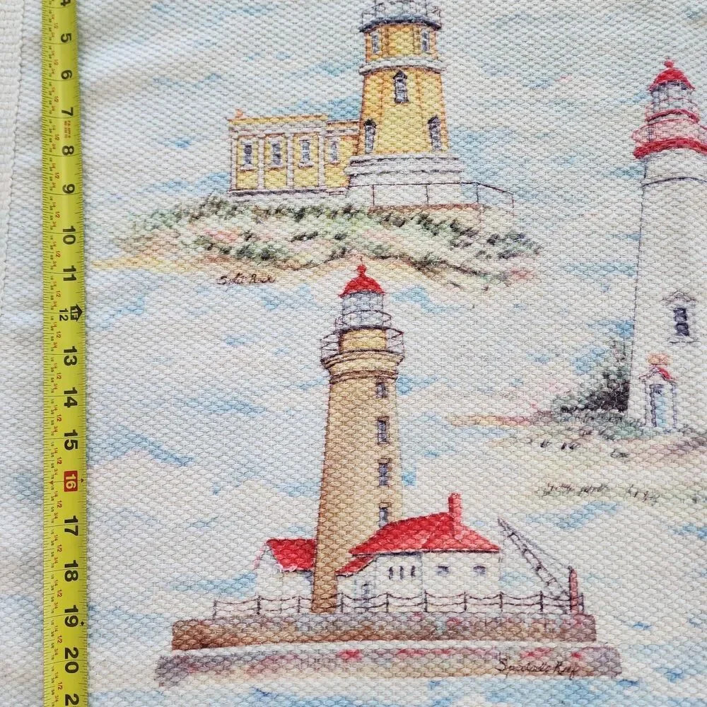 Historical Lighthouses Summer Doormat Throw Rug Fringe Indoor Outdoor 22